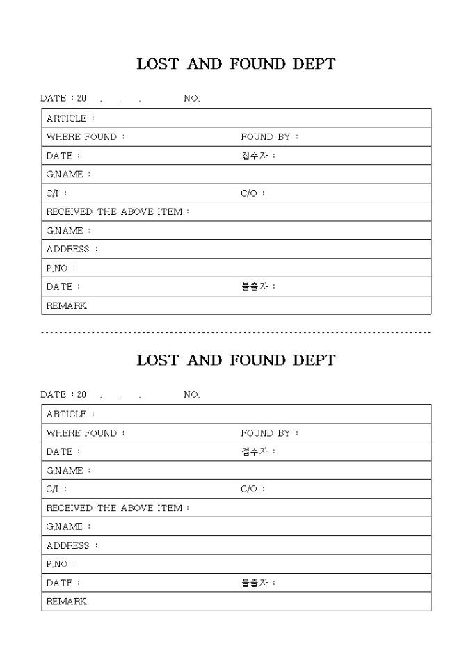 LOST AND FOUND DEPT 미리보기