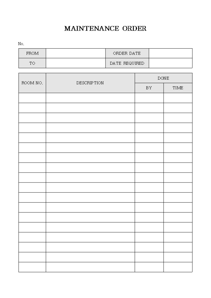 MAINTENANCE ORDER 미리보기