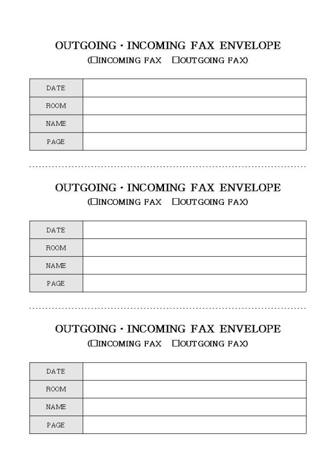 OUTGOING·INCOMING FAX ENVELOPE 미리보기