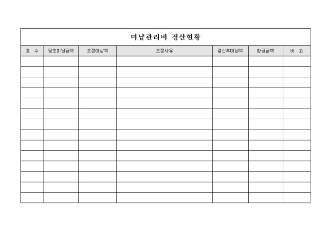 아파트미납관리비정산현황 미리보기