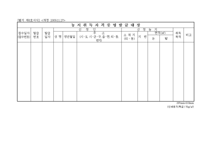 농지대장 인터넷발급