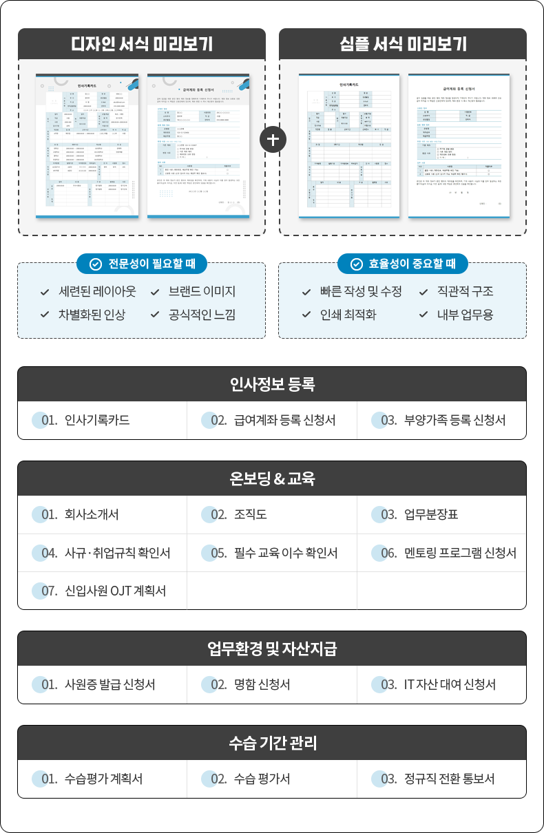 ������ ���� �̸����� (�������� �ʿ��� �� 1. ���õ� ���̾ƿ�, 2. �귣�� �̹���, 3. ����ȭ�� �λ�, 4. �������� ����) // ���� ���� �̸����� (ȿ������ �߿��� �� 1. ���� �ۼ� �� ����, 2. ������ ����, 3. �μ� ����ȭ, 4. ���� ������)